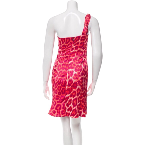 New Womens 2 NWT Italy Just Cavalli Leopard Print Dress 38 One Shoulder Sexy - Picture 6 of 12